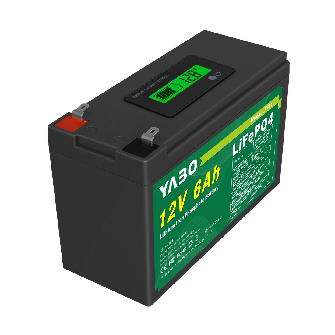 YABO 12V 6Ah Batterie cylindrique de phosphate de fer de lithium pour jouets